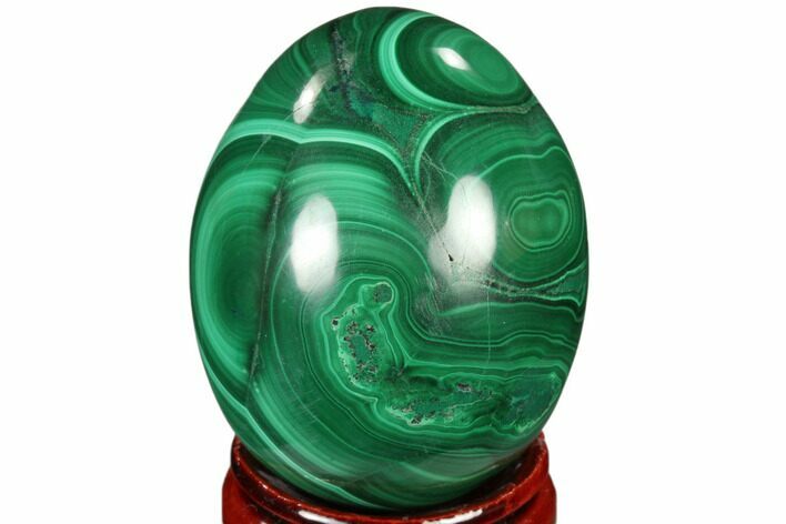 Stunning Polished Malachite Egg - Congo #115298